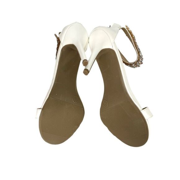 NEW Lulu’s Mylanie Rhinestone Ankle Strap Heels Size 8.5‎ bridal wedding prom - Picture 10 of 11